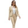 Traje Sastre para Mujer Beige de 3 Piezas | Saco, Pantalón y Falda