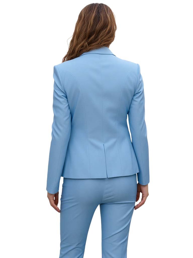 Traje Sastre para Mujer Celeste de 3 Piezas | Saco, Pantalón y Falda