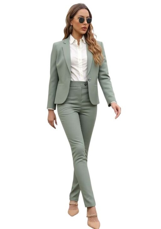 Traje Sastre para Mujer Gris Meltón de 3 Piezas | Saco, Pantalón y Falda