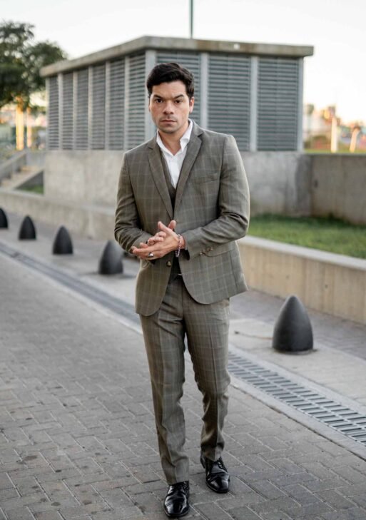 Traje Gris Verdoso Príncipe de gales