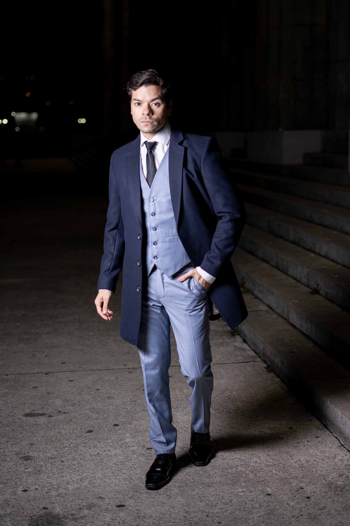 Tapado de Vestir para Hombre en Paño Azul Marino