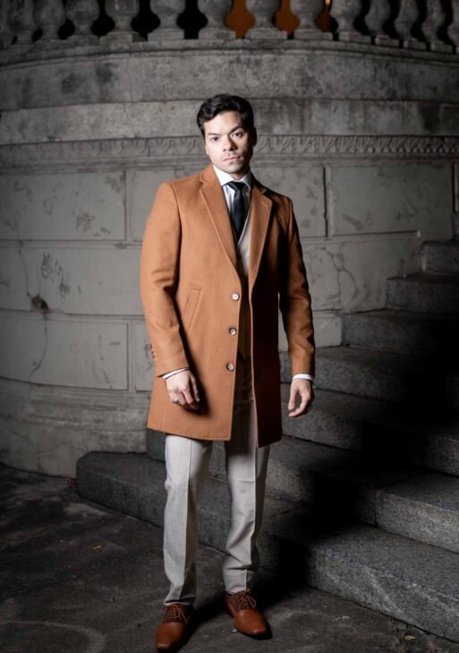 Tapado de Vestir para Hombre en Paño Camel