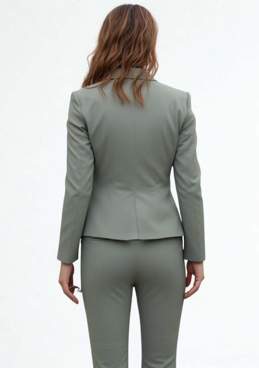 Traje Sastre para Mujer Gris Meltón de 3 Piezas | Saco, Pantalón y Falda