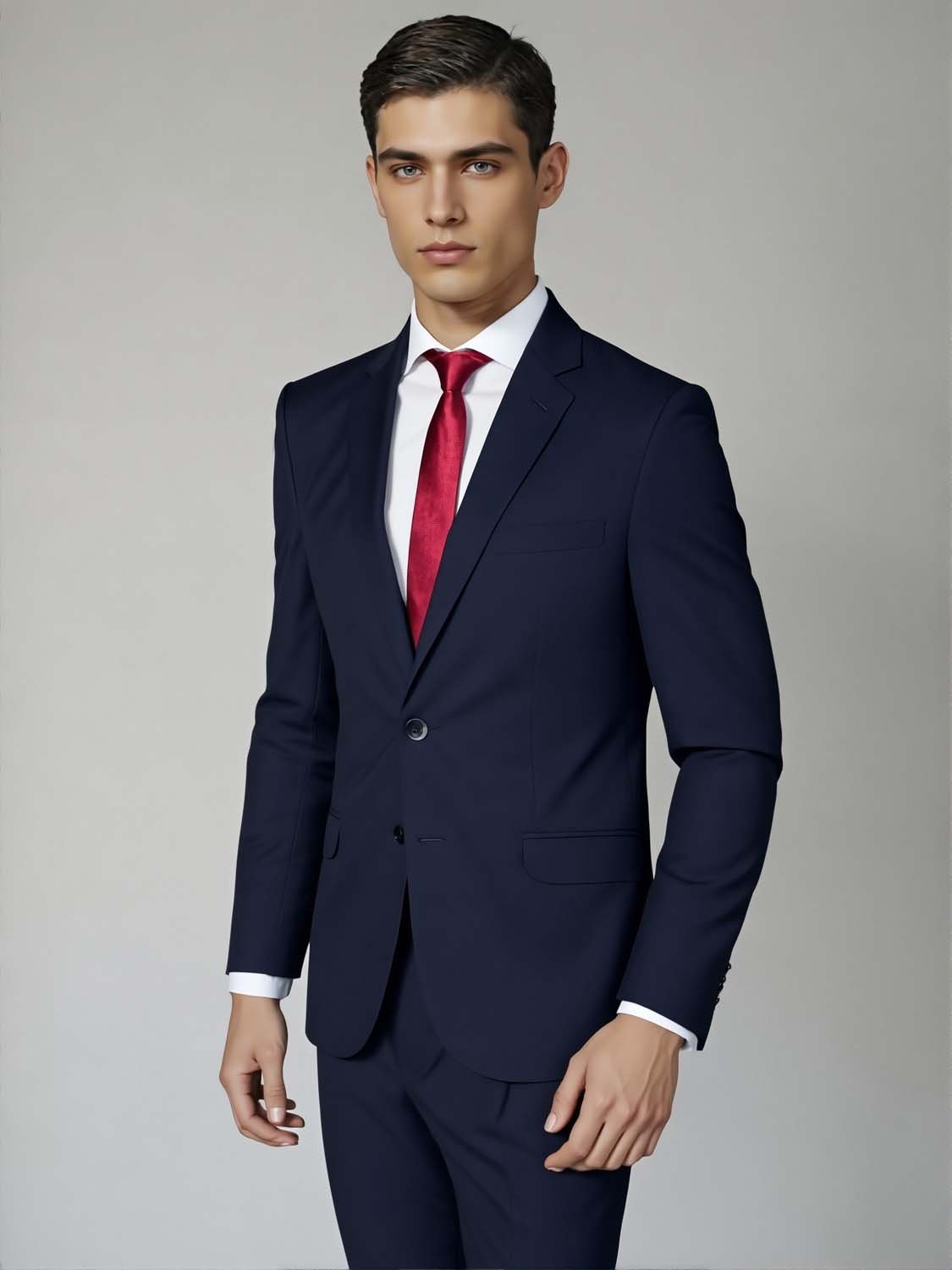 Ambo Tropical Azul Marino Slim Fit – Traje Liviano y Elegante