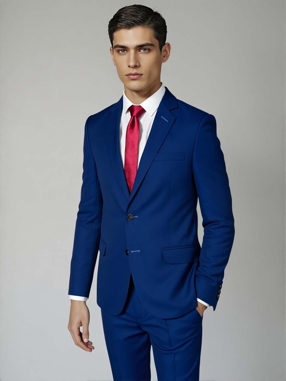 Ambo Tropical Azulino Slim Fit – Traje Fresco y Elegante