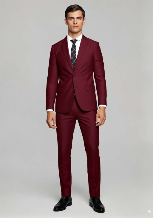Ambo Tropical Bordo Slim Fit – Traje Fresco y Elegante