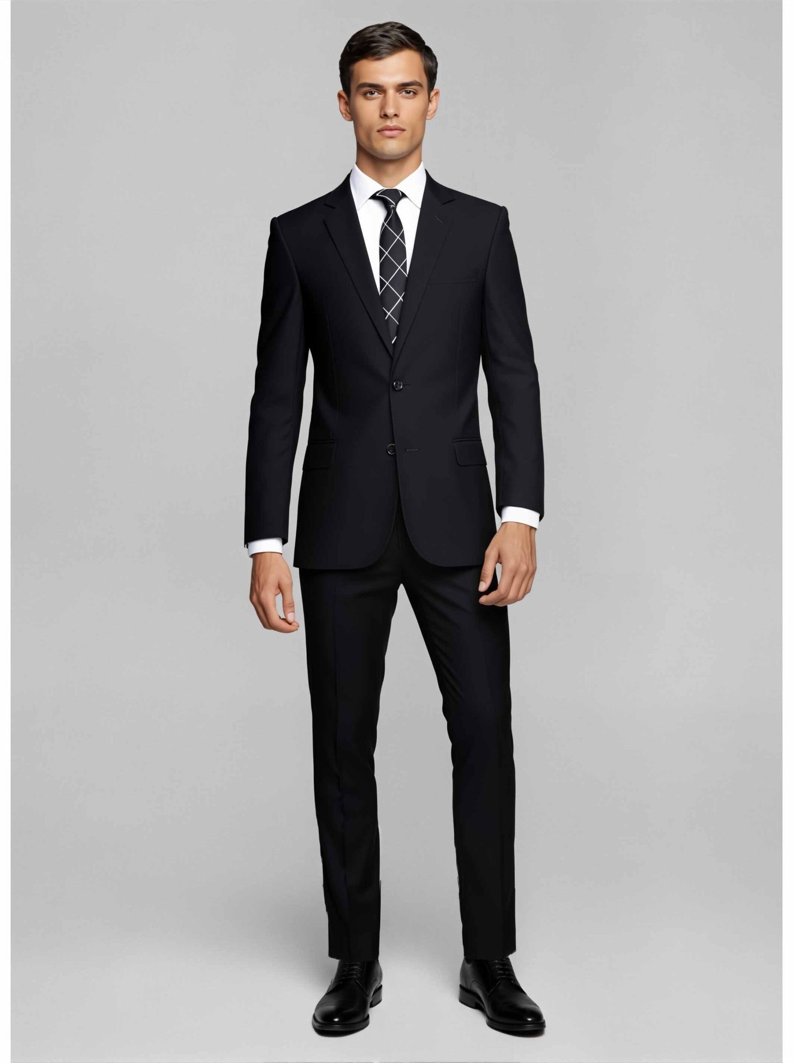 Ambo Tropical Negro Slim Fit – Traje Liviano y Elegante