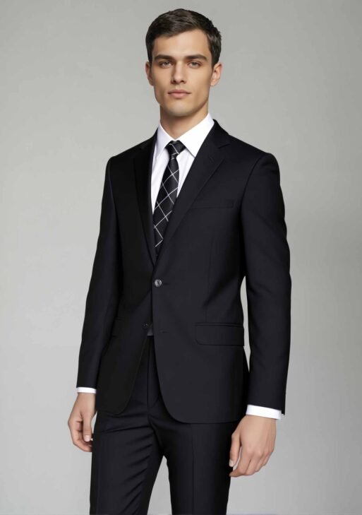 Ambo Súper 100 Negro Slim Fit – Traje Premium de Sastrería