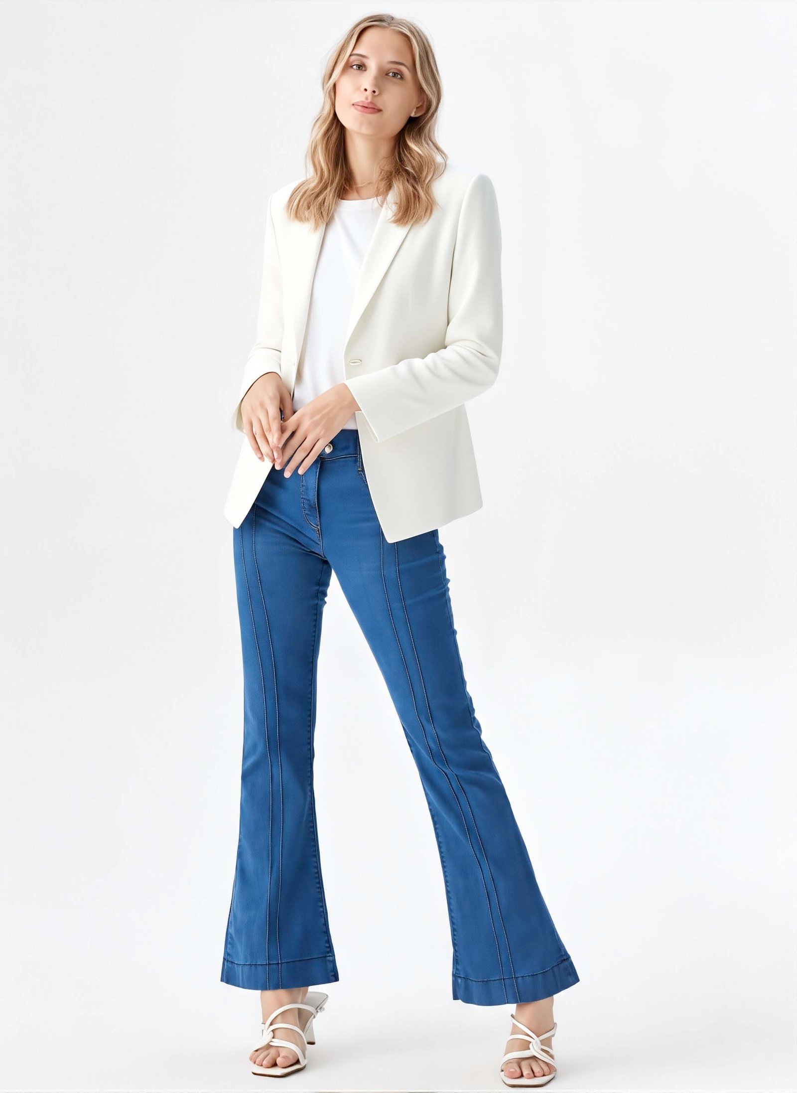 Blazer Oversize Mujer Blanco | Saco Suelto Sastrero Elegante Talles 38-48