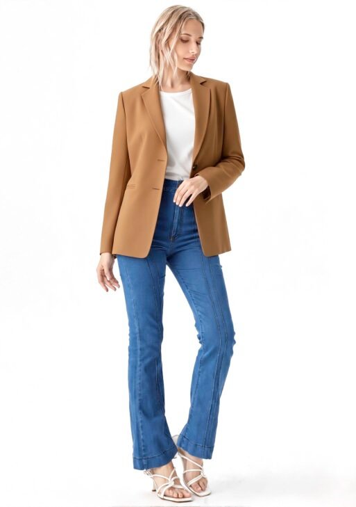 Blazer Oversize Mujer Camel | Saco Suelto Sastrero Clásico Talles 38-48