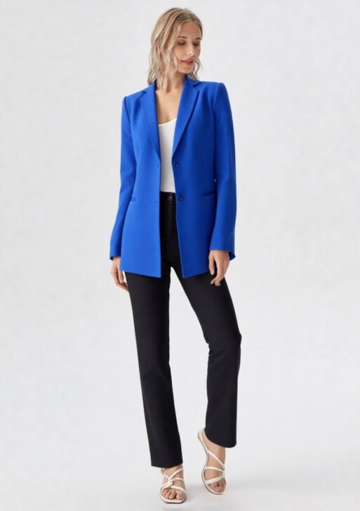 Blazer Oversize Mujer Azulino | Saco Suelto Azul Francia Talles 38-48