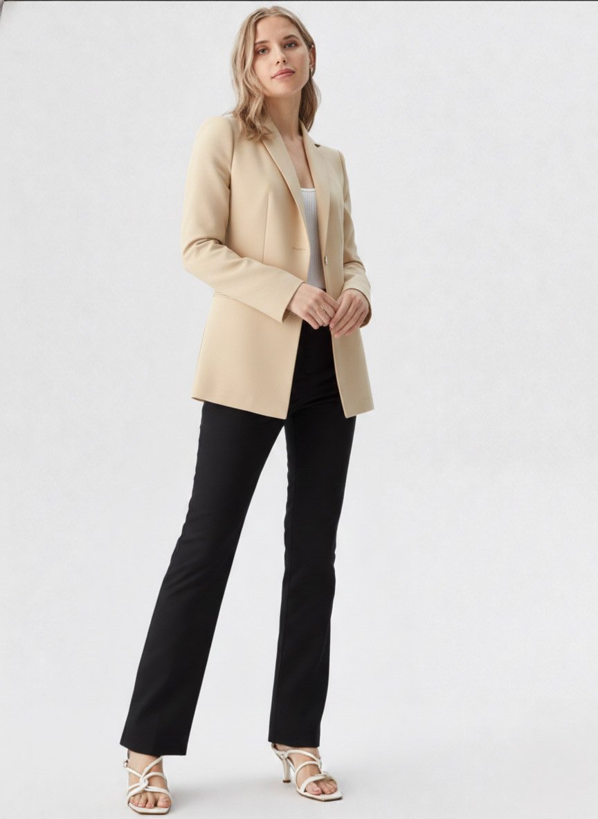 Blazer Oversize Mujer Beige Claro | Saco Suelto Sastrero Minimalista Talles 36-48