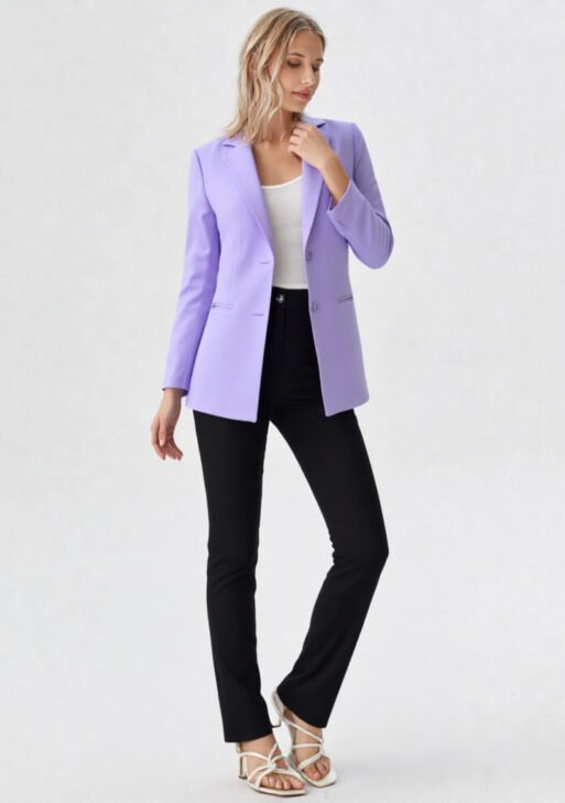 Blazer Oversize Mujer Lavanda | Saco Suelto Lila Sastrero Talles 38-48