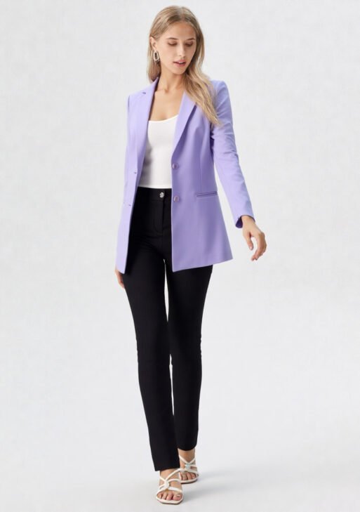 Blazer Oversize Mujer Lavanda | Saco Suelto Lila Sastrero Talles 38-48