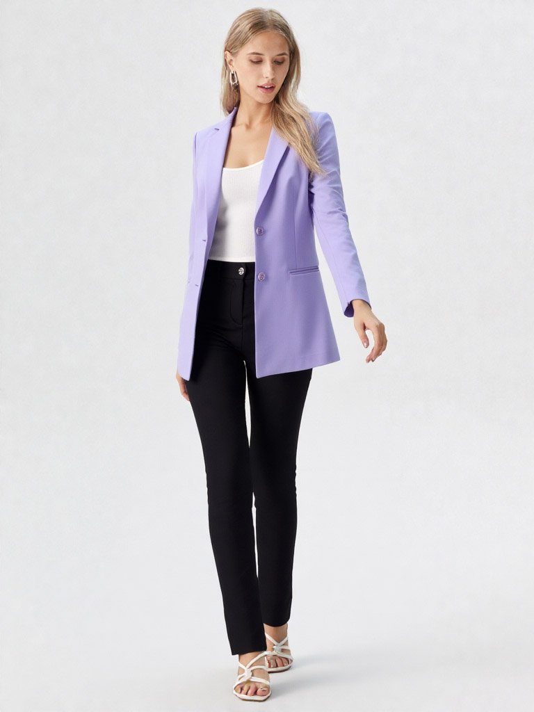 Blazer Oversize Mujer Lavanda | Saco Suelto Lila Sastrero Talles 38-48