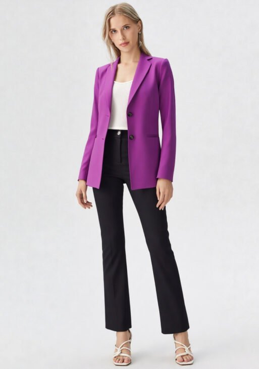 Blazer Oversize Mujer Morado | Saco Suelto Sastrero Vibrante Talles 38-48