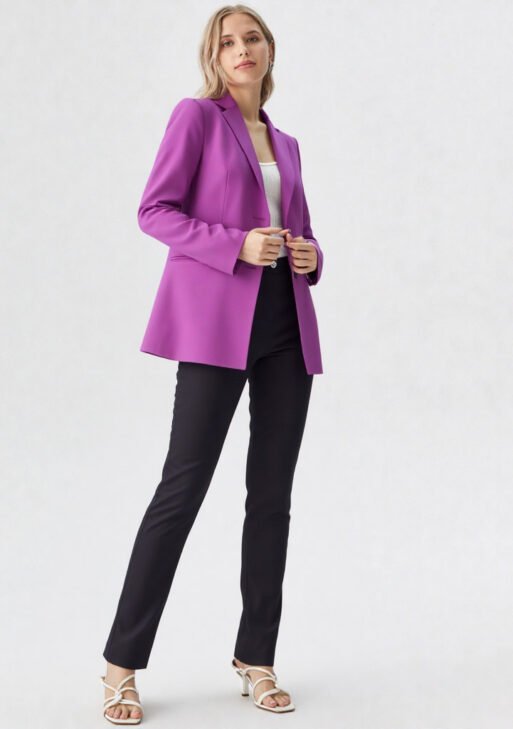 Blazer Oversize Mujer Morado | Saco Suelto Sastrero Vibrante Talles 38-48