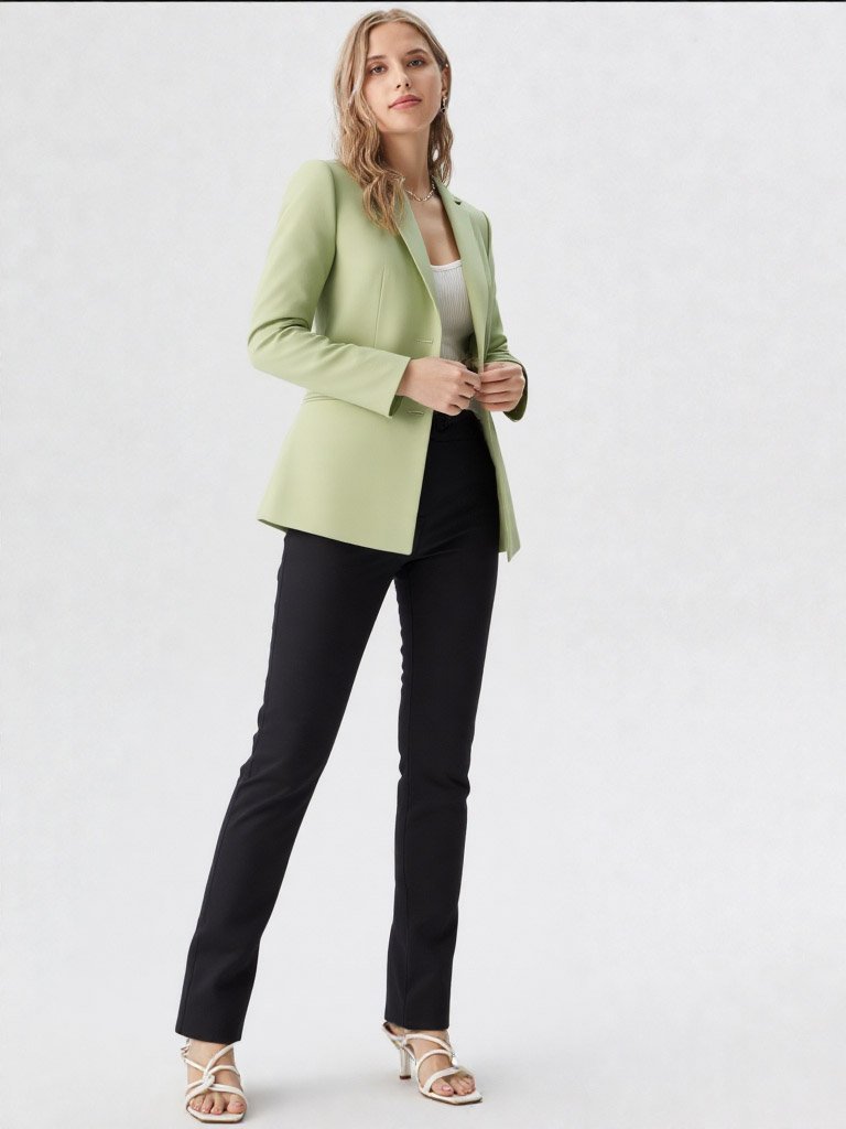 Blazer Oversize Mujer Verde Menta | Saco Suelto Verde Pastel Talles 38-48