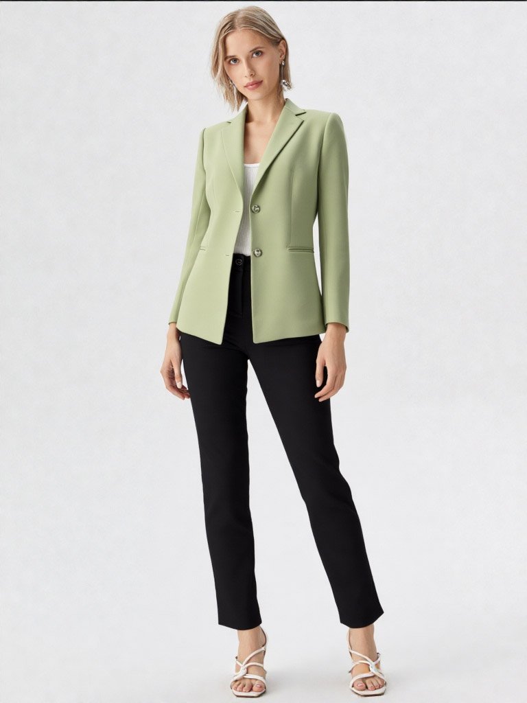 Blazer Oversize Mujer Verde Menta | Saco Suelto Verde Pastel Talles 38-48