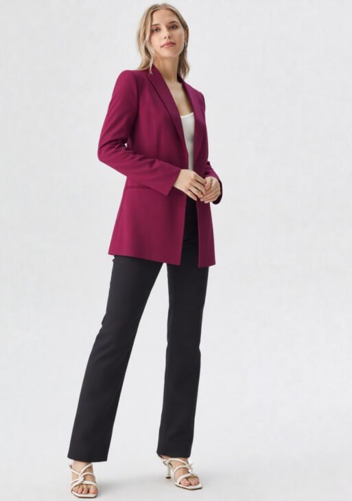 Blazer Oversize Mujer Bordó | Saco Suelto Borgoña Sastrero Talles 38-48